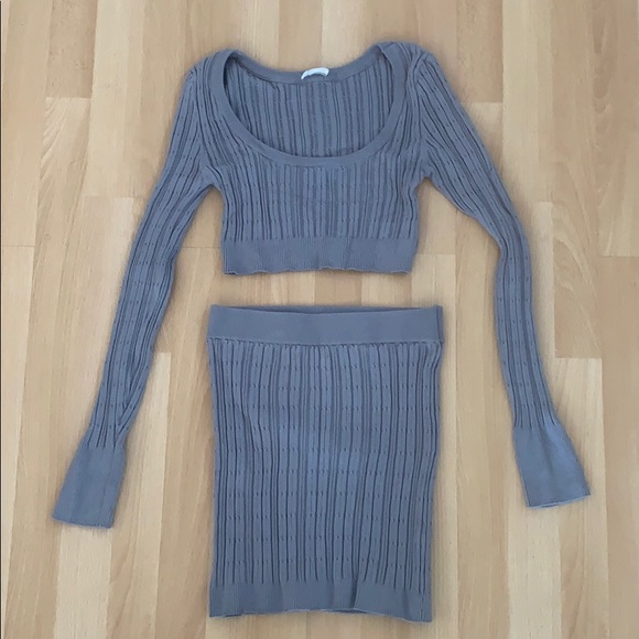 Free People Dresses & Skirts - Free People Cable Knit Crop Top and Sweater Set